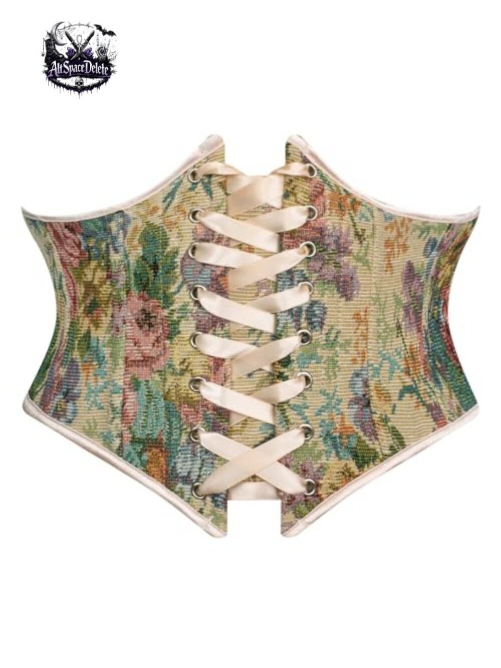 Women's Floral Lace Up Corset Belt 90% Polyester 10% Viscose Waist